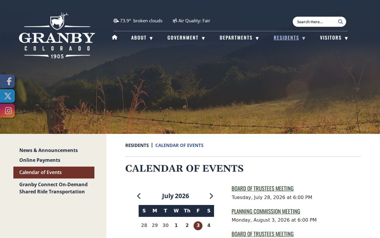 Granby Municipal Court official information and calendar