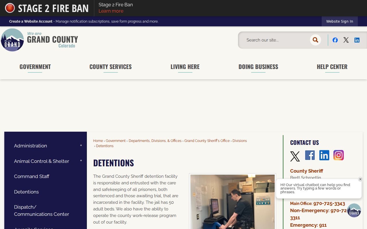 Grand County criminal records detention information