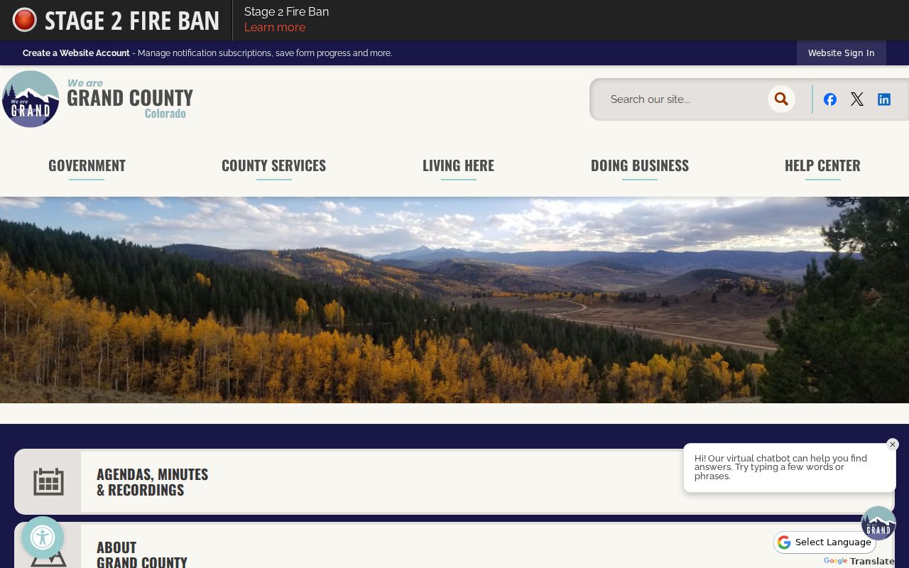 Official Grand County criminal history agency directory